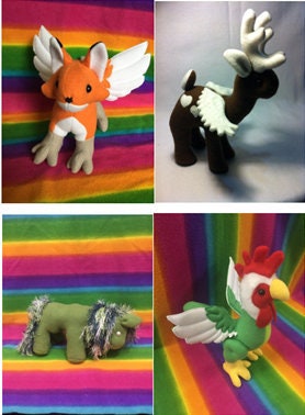 United Kingdom Heraldic Mythical Monsters Enfield Kelpie Peryton Fleece Figure Doll Soft Toy